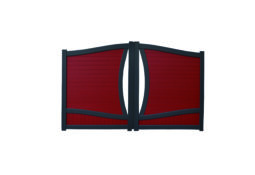 Portail battant noir et rouge